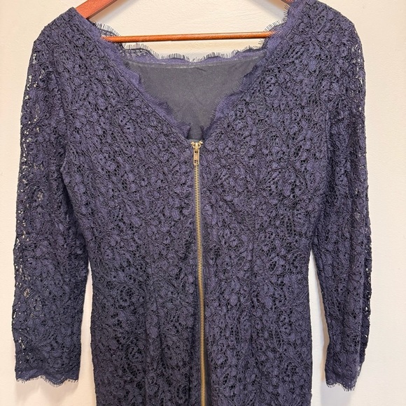 Adrianna Papell for E Live From the Red Carpet Blue Lace Dress Size 6 - Picture 10 of 13